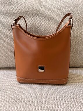 Dooney & Bourke Cognac Leather Bucket Hobo Shoulder Bag